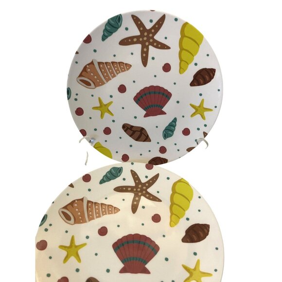 Temptations By Tara Melamine Seashells Tailgate Summer Beach Party Six Piece Set - Picture 6 of 8